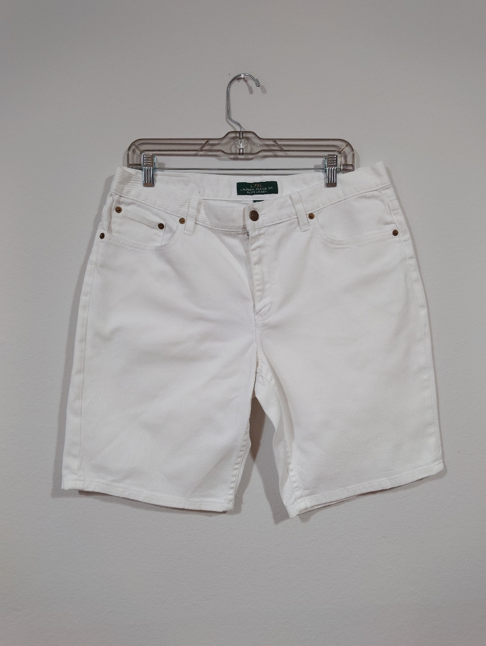 Lauren Ralph Lauren White Shorts Women Size 12 Stretch Classic Summer